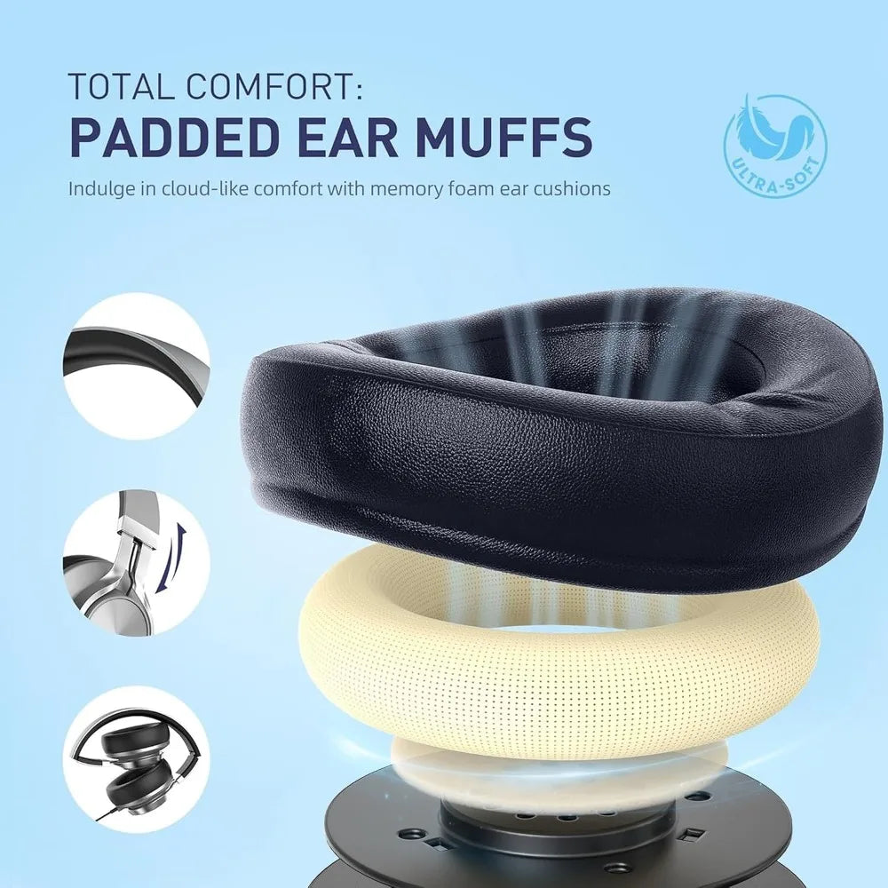 Wired Over-Ear Headphones with Microphone, Volume Control, and Noise Isolation for Devices