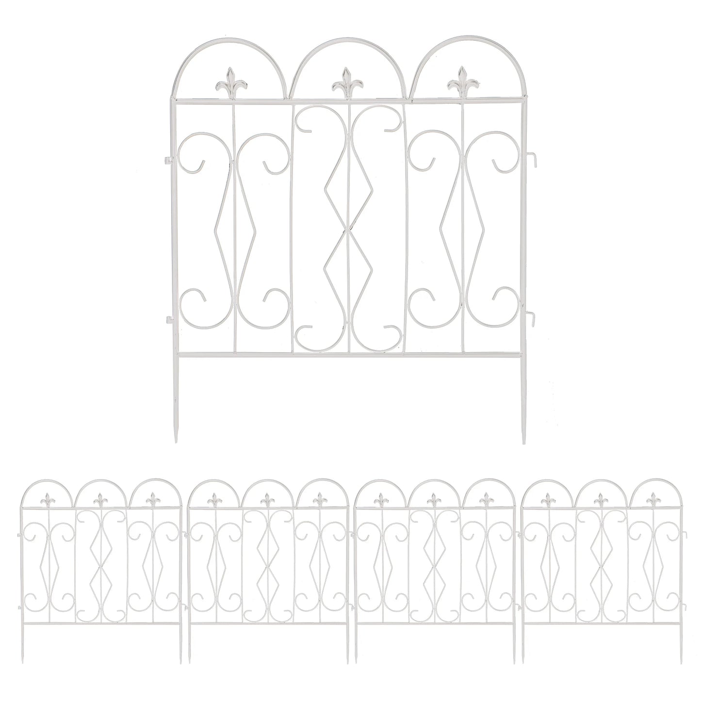 5 Pieces Outdoor Rustproof Metal Garden Border Fence Landscape Wire Fencing
