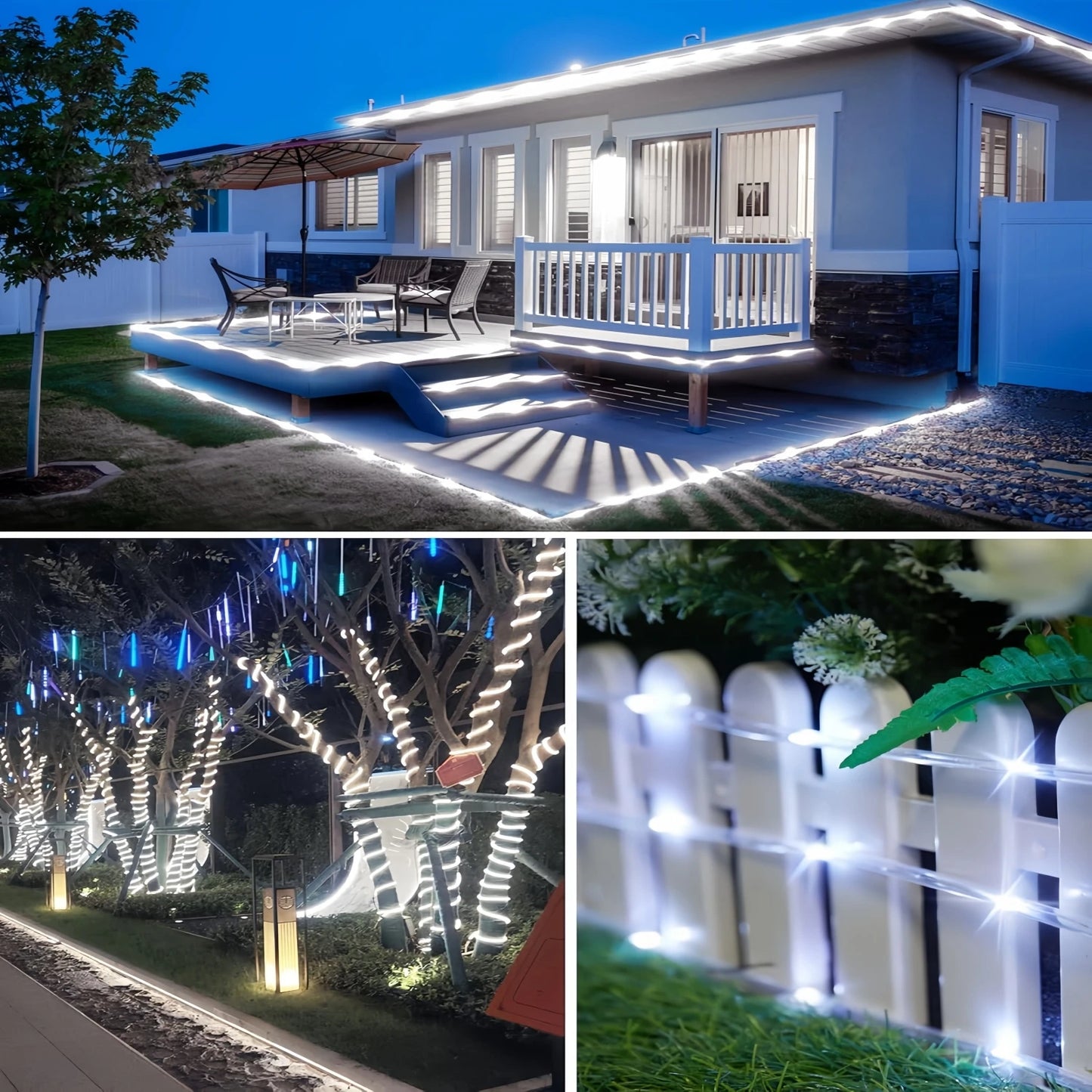Solar light string, 100/200/300 LED solar outdoor light string, 10 modes of waterproof solar fairy tube lights, suitable for garden, Christmas decoration, swimming pool, terrace, party, wedding, camping, RV, fence decoration