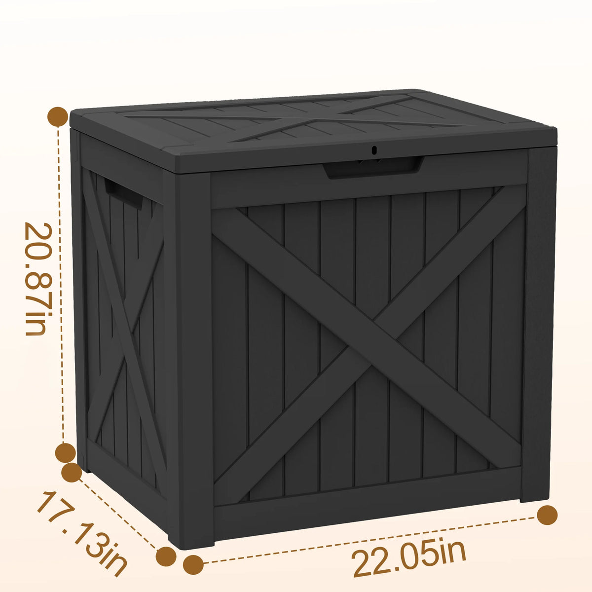 35 Gallon Lockable Outdoor Storage Box Waterproof Resin Patio Deck Box Small Backyard Storage Container