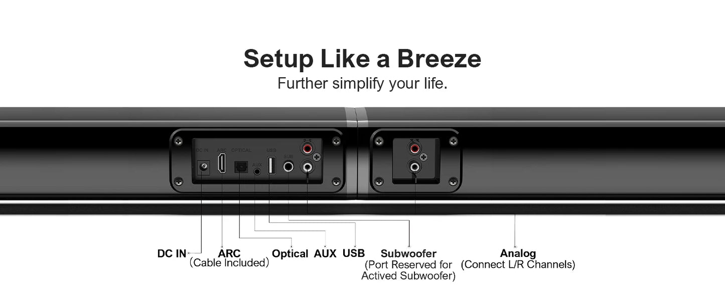 ULTIMEA 2.2ch Sound Bar for Smart TV, 2-in-1 Detachable Sound Bar for TV, App, Bluetooth 5.3 TV Soundbar, 2025 Upgraded