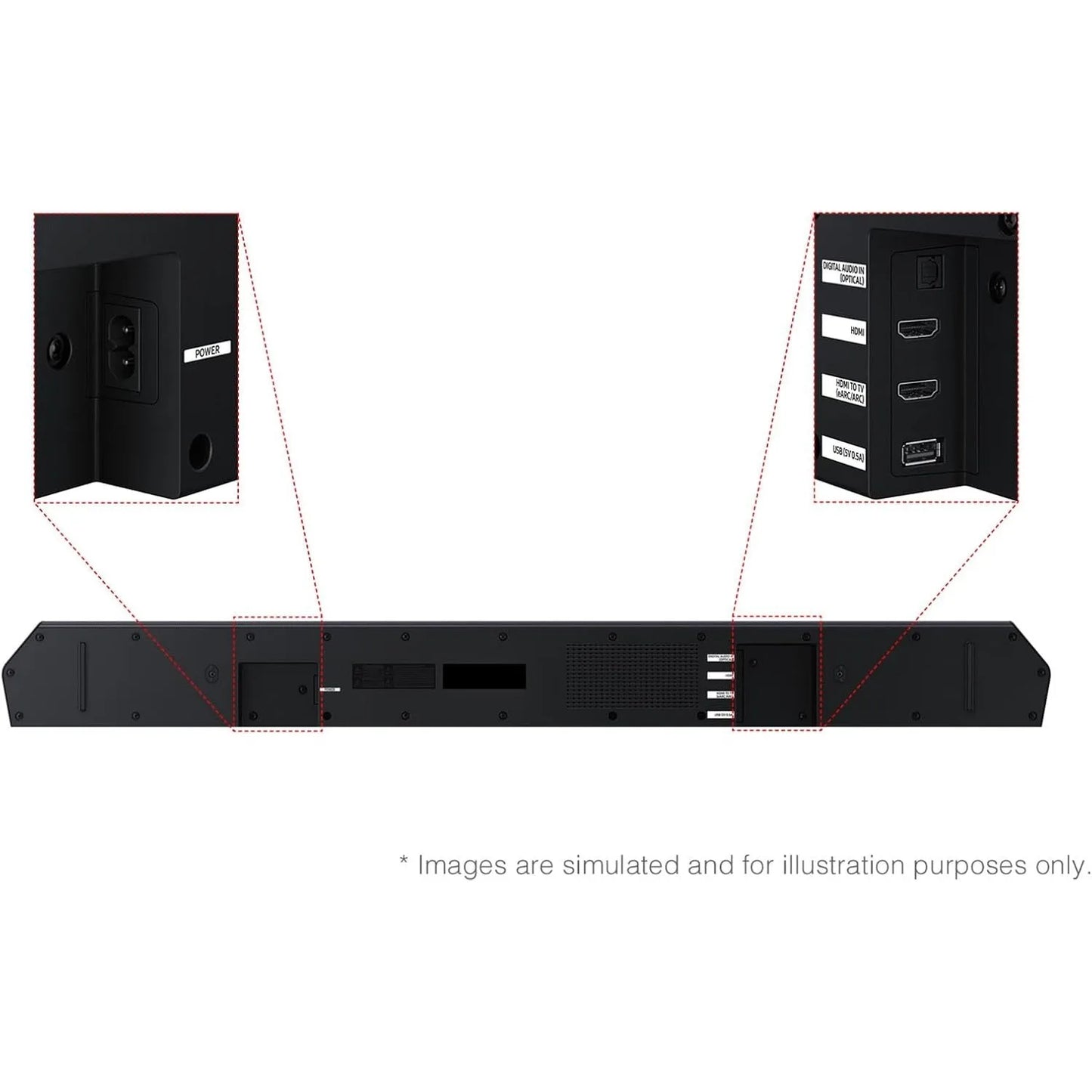 Samsung HW-Q600F/ZP Q-Series 3.1.2CH Soundbar with Subwoofer, Black, Dolby Atmos, Wireless Home Theater System