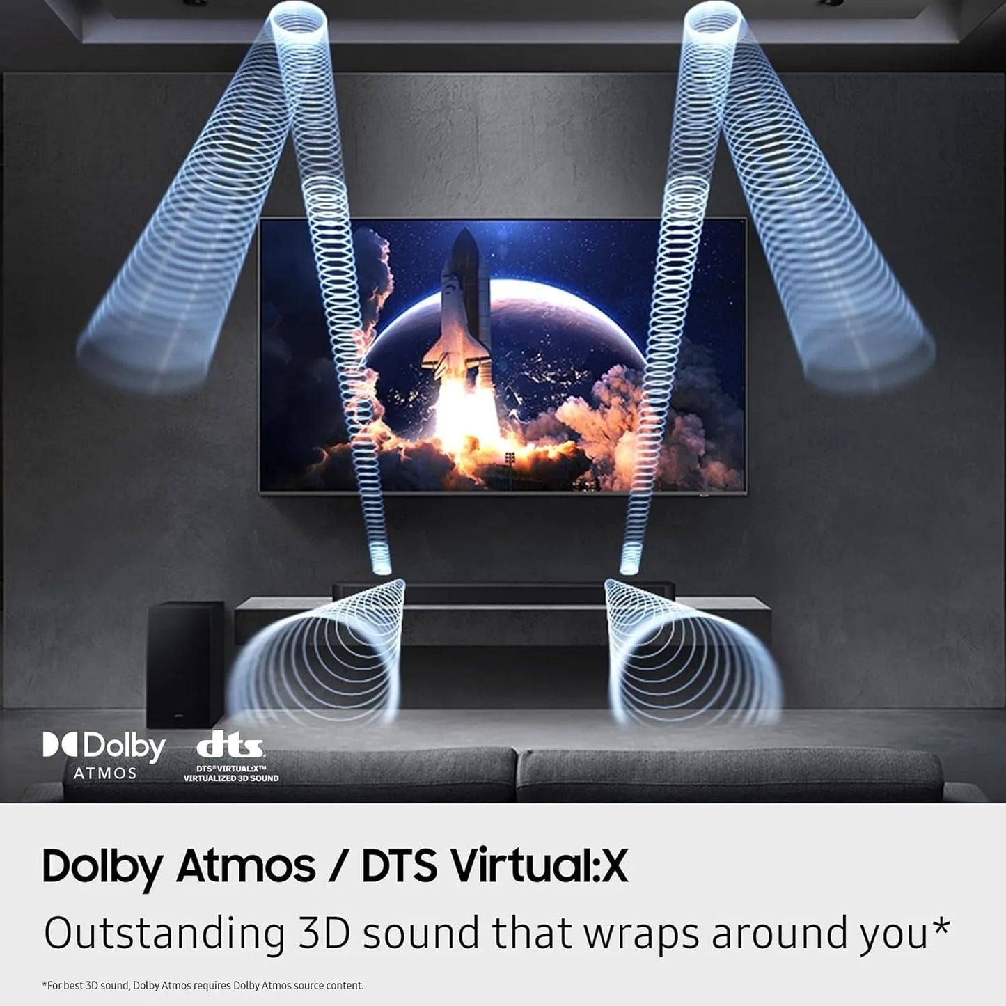Samsung HW-Q600F/ZP Q-Series 3.1.2CH Soundbar with Subwoofer, Black, Dolby Atmos, Wireless Home Theater System