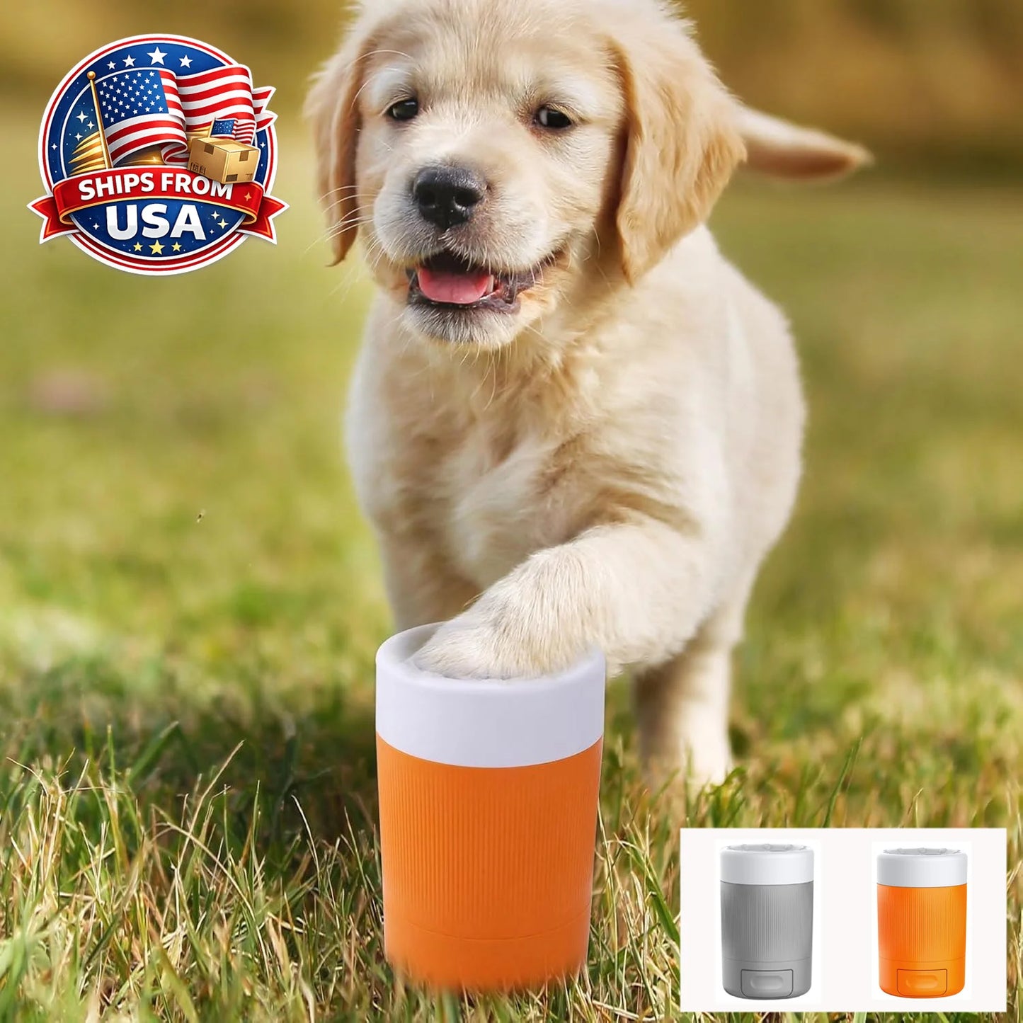 Portable Dog Paw Washer Cup Pet Foot Cleaning Tool with Silicone Brush Quick Mud Removal for Home Travel Outdoor Use