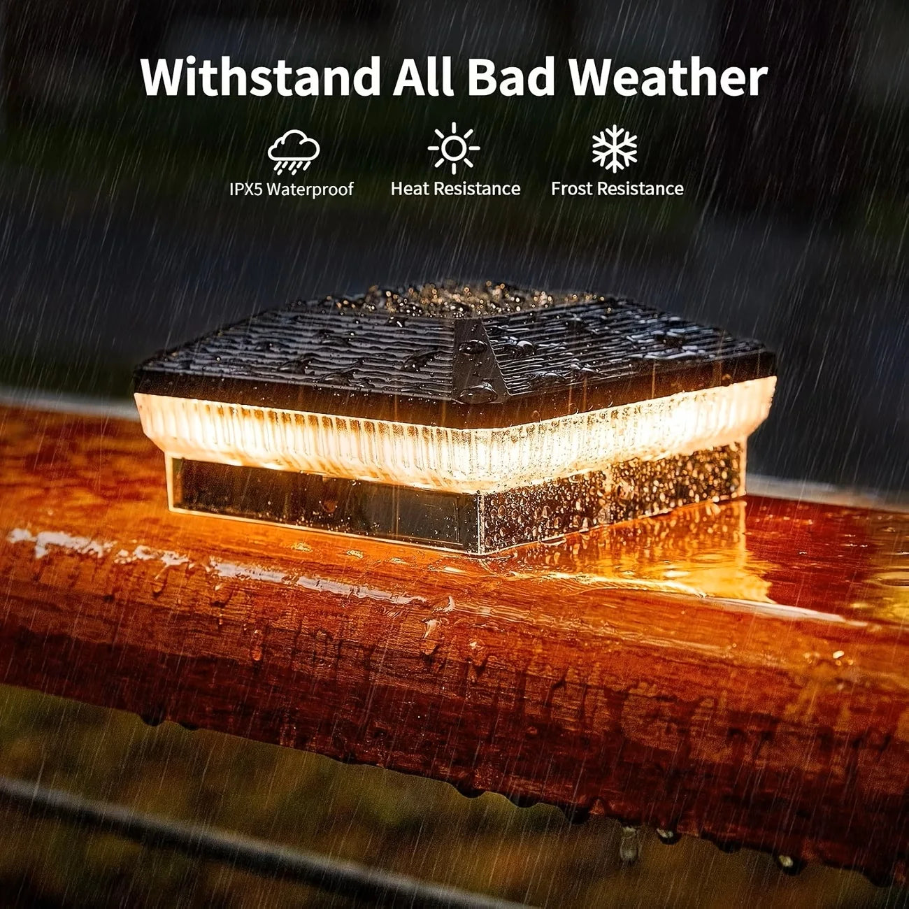 6/12 Pack 4x4 Solar Post Lights Outdoor, 40 LEDs 30 Lumens Fence Post Solar Lights Outdoor with 3 Modes