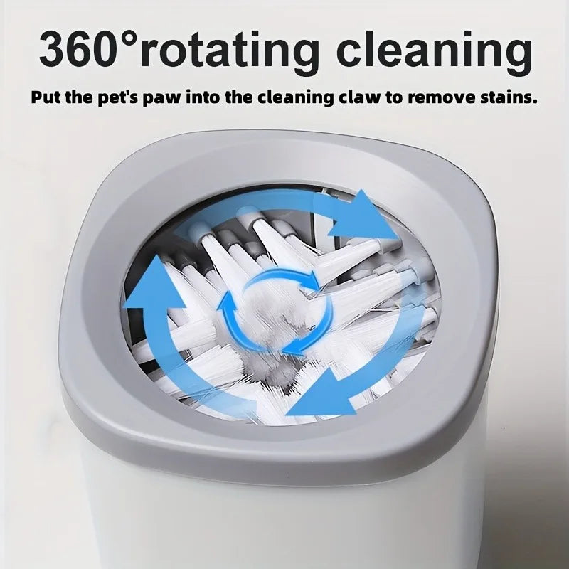 Portable Dog Paw Washer Cup Pet Foot Cleaning Tool with Silicone Brush Quick Mud Removal for Home Travel Outdoor Use