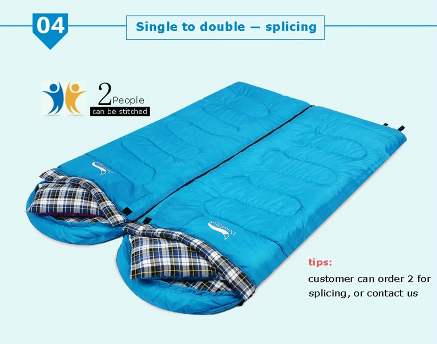 Desert&Fox Soft Flannel Sleeping Bags with Pillow for Adult Kids Winter Sleeping Bag Warm Lining Hiking Camping Bags with Sack