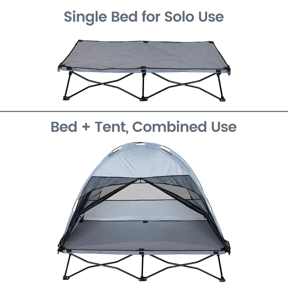 Protable Toddler Travel Bed with Tent: Foldable Kid Cot Tent for Family Camping Hiking