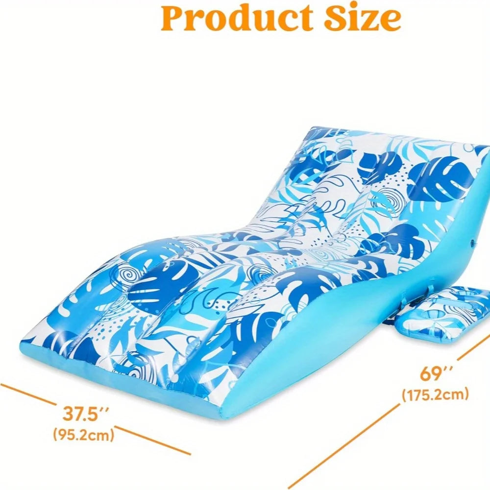 JOYIN Inflatable Adult Pool Floats Chair with Detachable Cup Holder Heavy Duty Lounger Floating Chair Floaties Raft Water Floaty