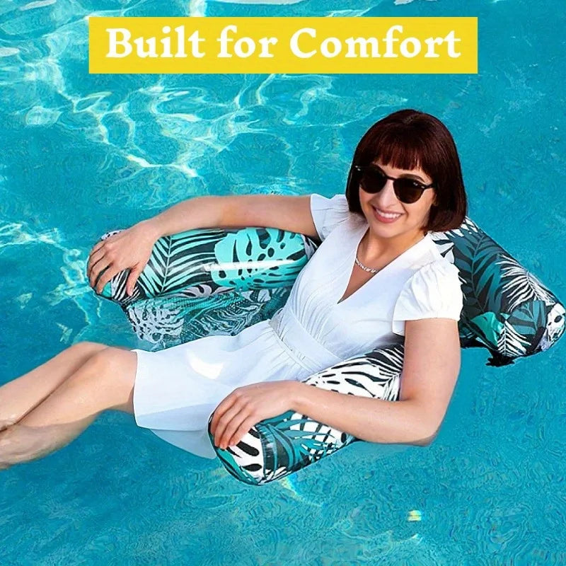 JOYFY 1/2 Pack Inflatable Pool Chair Leaf Floating Lounger Adult Pool Float Water Floating Chair for Summer Party Beach Lake