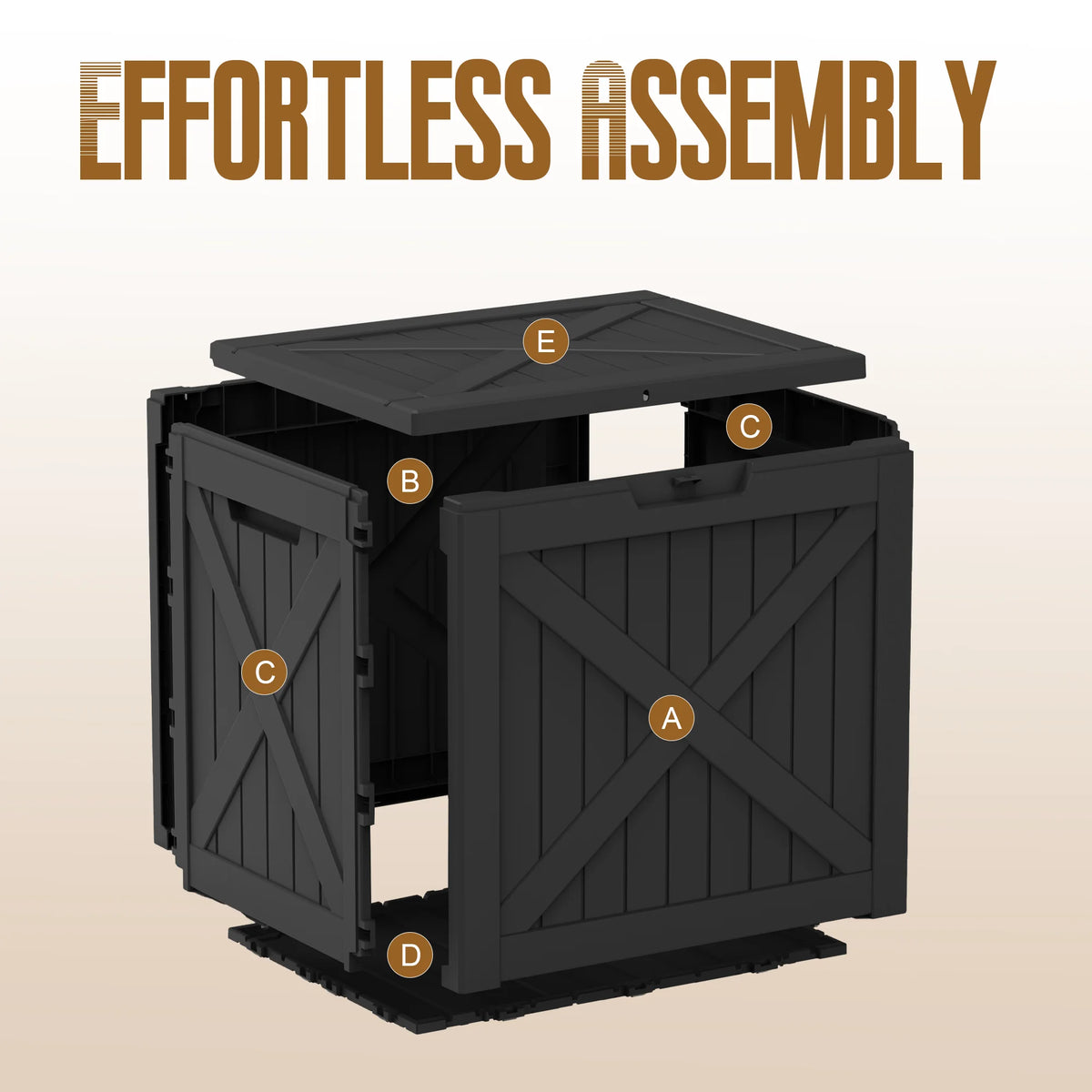 35 Gallon Lockable Outdoor Storage Box Waterproof Resin Patio Deck Box Small Backyard Storage Container