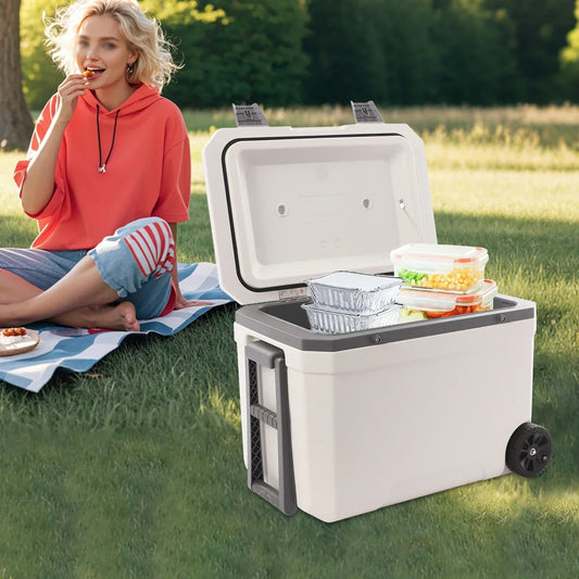 Insulated Portable Cooler,45LCamping Cooler，Portable Cooling Box，Suitable for BBQ,Camping, picnics, and Other Outdoor Activities