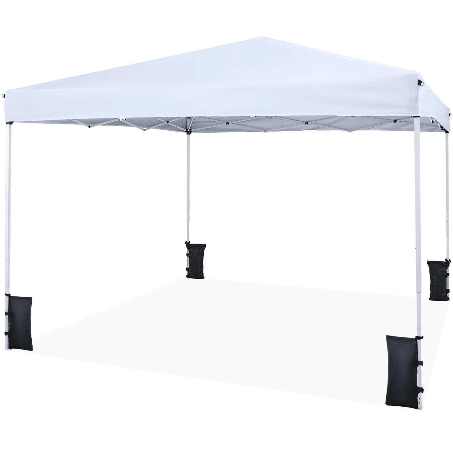 10 X 10 FT Pop up Canopy Tent w/ Carrying Bag, 4 Sandbags, 8 Stakes, 4 Wind Ropes
