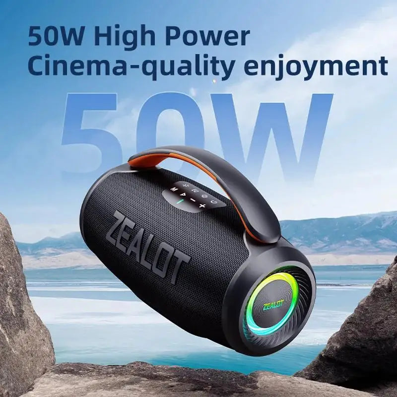 ZEALOT-P11 Bluetooth Speaker 50W Wireless Party Speaker with Bluetooth 5.4 Stereo Sound Comfortable handle Controllable Lightin Portable For Outdoors Long Battery Life