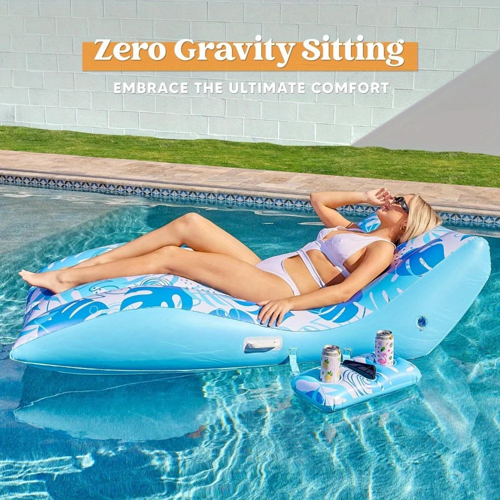 JOYIN Inflatable Adult Pool Floats Chair with Detachable Cup Holder Heavy Duty Lounger Floating Chair Floaties Raft Water Floaty