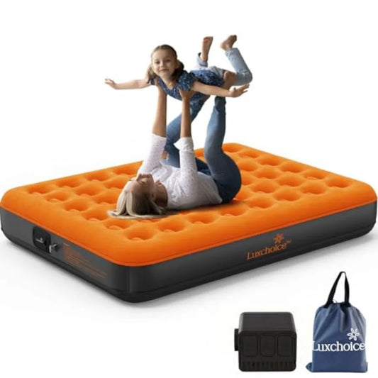 Camping air mattress with cordless rechargeable pump, 9-inch height, self-inflating, portable for home, guest, outdoors, hiking