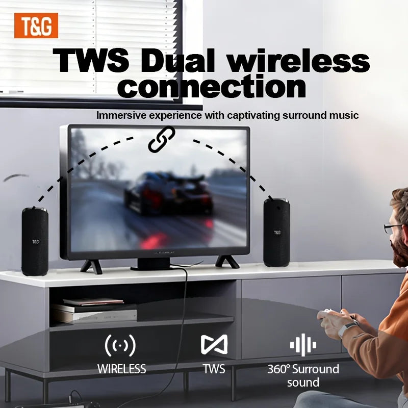 TG468 Upgraded Bluetooth Portable Speaker, High Definition Stereo Sound, Support TF Card USB AUX Bluetooth Playback, Portable Audio Device for Home Entertainment, Camping, Travel, Outdoor Party