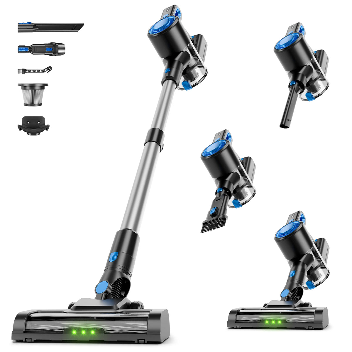 Honki 78KPa Powerful Cordless Vacuum Cleaner LED Display 45Mins Self Standing Stick Vacuum 1.5L Large Dust Cup for Pet Hair Carpet Floor