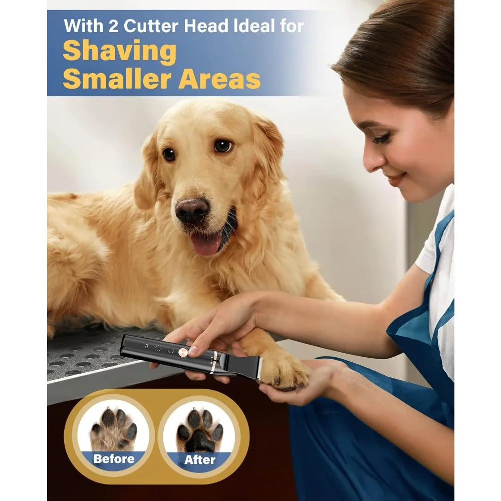 oneisall Dog Grooming Kit for Heavy Thick Hair&Coats/Low Noise Rechargeable Cordless Waterproof Dog Clippers for Grooming
