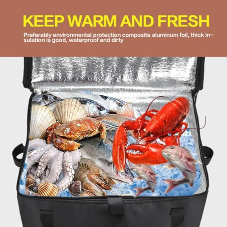 Cooler Bag WheeledLarge Insulated Rolling Cooler Collapsible Leakproof Portable Hard Framed Ice Packs for Camping Picnic Beach