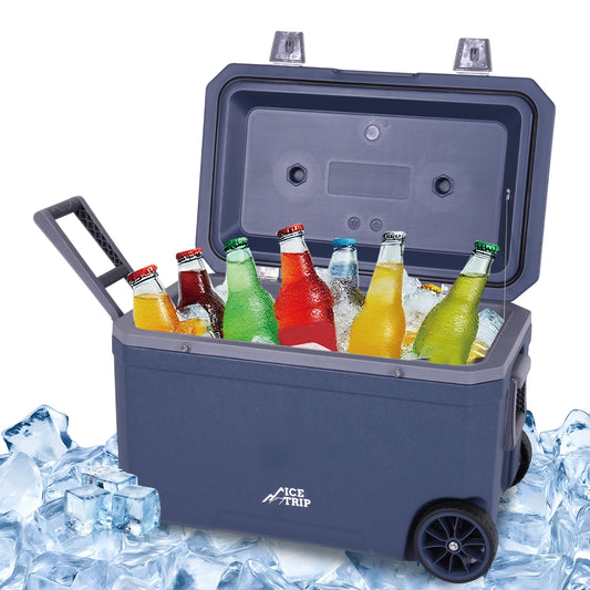70L Portable Car Wheel Insulator Plastic Cooler Box Keep Food Warm Ice Chest Box for Beach Drink Beverage Camping Picnic Fishing