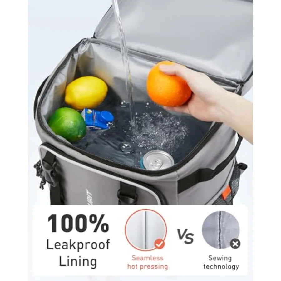 Insulated Rolling Cooler Backpack, Leakproof Waterproof Beach Cooler Bag with Wheels and Handle, Outdoor Camping Picnic Travel