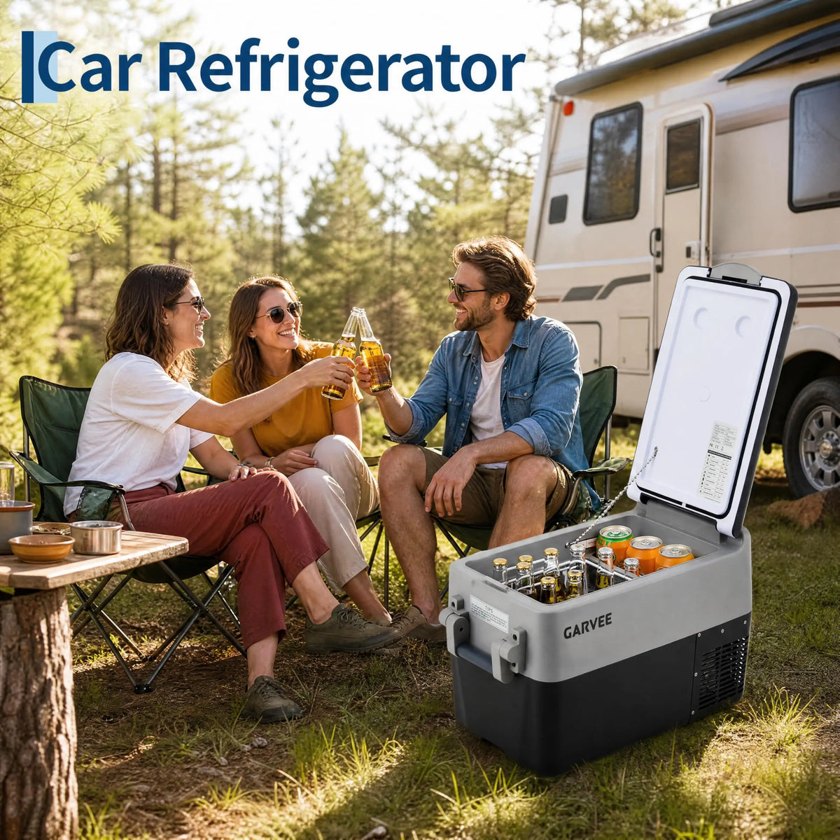 Dual Zone Car Refrigerator Freezer 32QT 12V Portable Vehicle Cooler With App Control Metal Basket AC DC Power For Camping RV Truck Fishing Travel Home