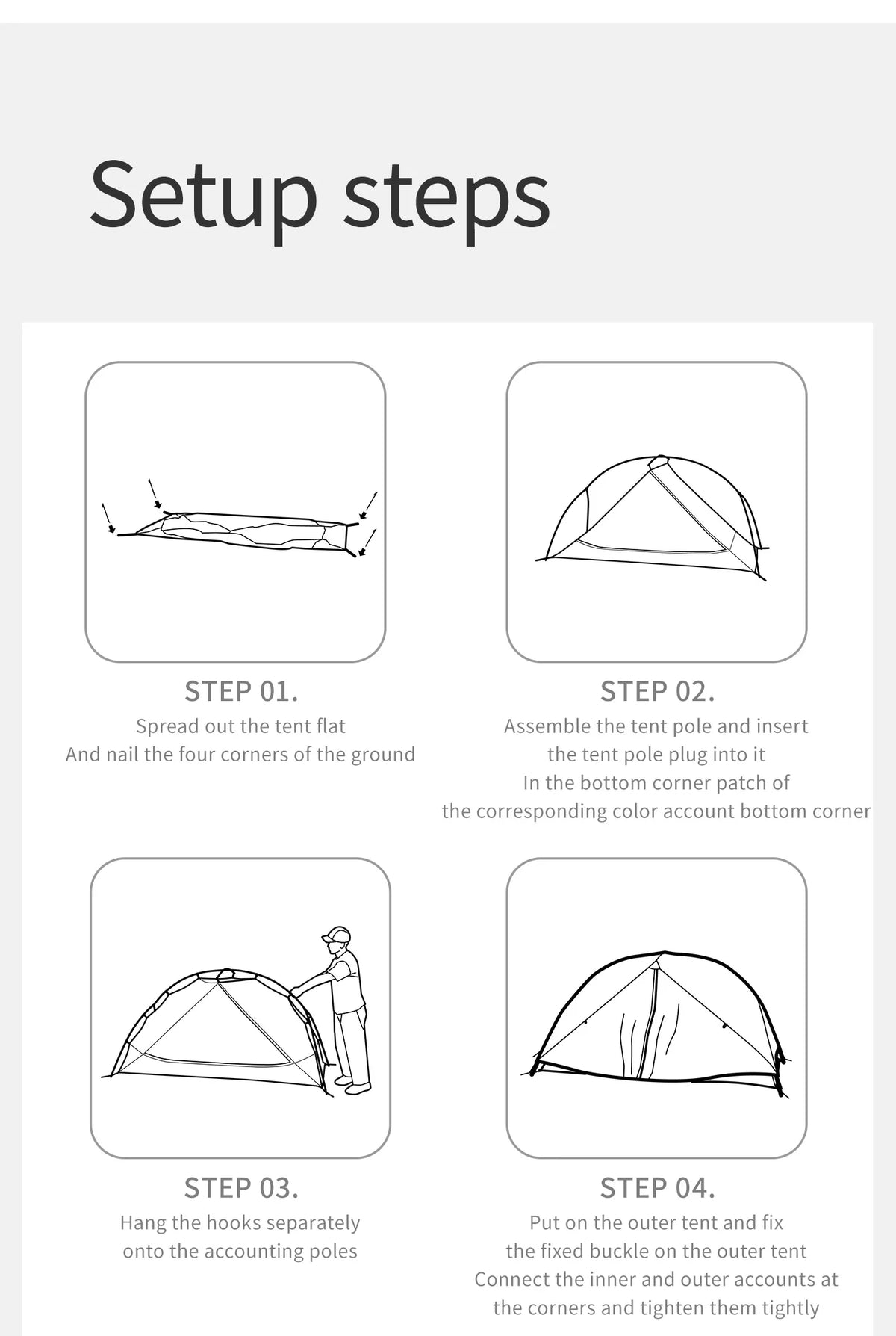 Naturehike Mongar PRO Ultralight 1/2/3 Person Tent Camping Outdoor Waterproof 20D Nylon Backpacking Travel Cycling Tent