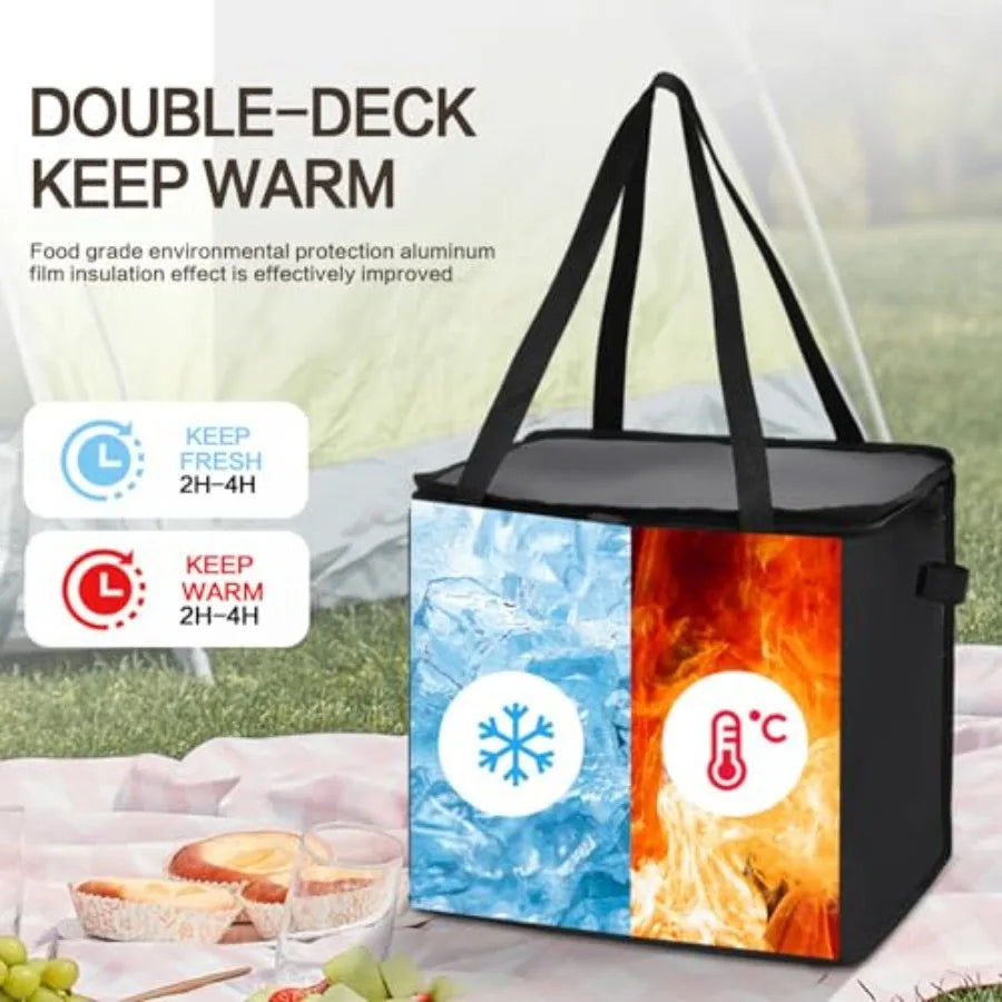 Cooler Bag WheeledLarge Insulated Rolling Cooler Collapsible Leakproof Portable Hard Framed Ice Packs for Camping Picnic Beach
