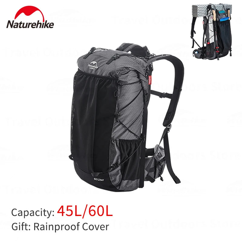 Naturehike Outdoor Mountaining Backpack Waterproof High Capacity Sports Climbing Ultralight Hiking Travel Bag With Rain Cover