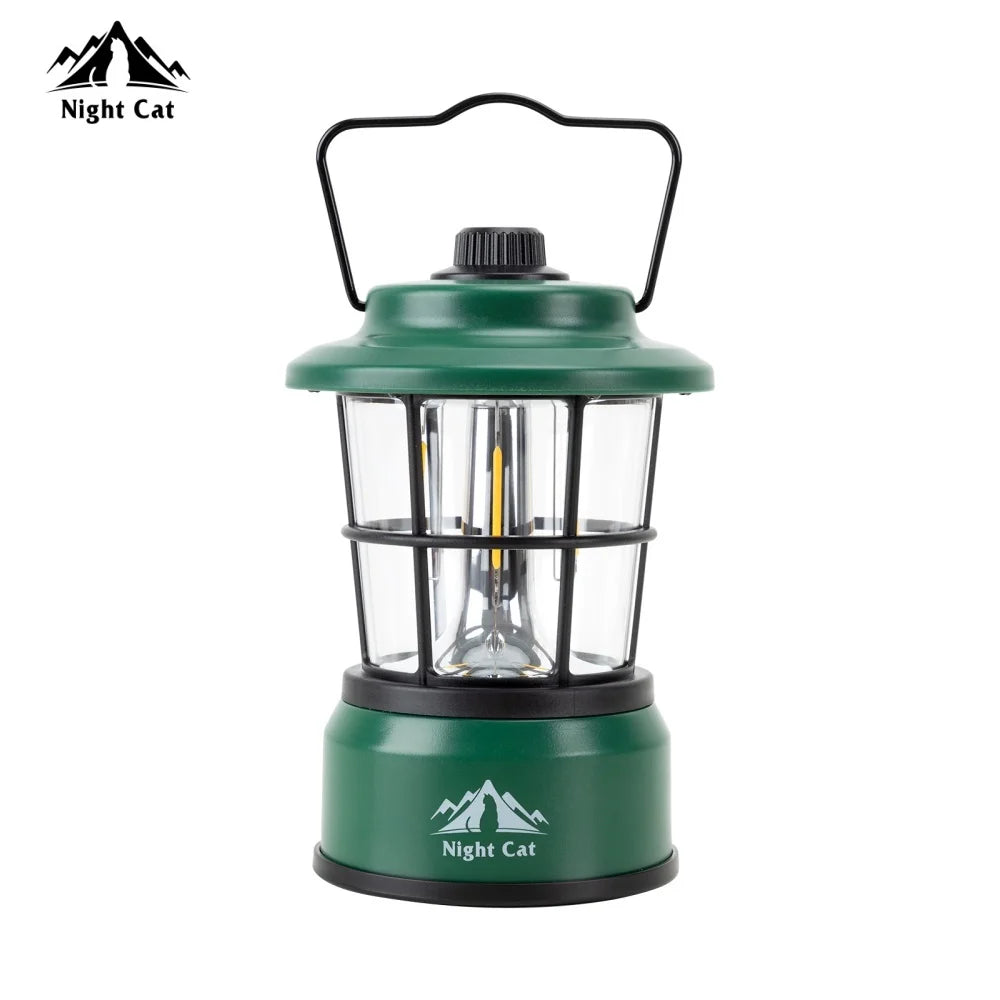 Night Cat LED Camping Lantern: Portable Outdoor Light for Camping Hiking Fishing Picnic Emergency 4xAA Battery Powered (Not Included)