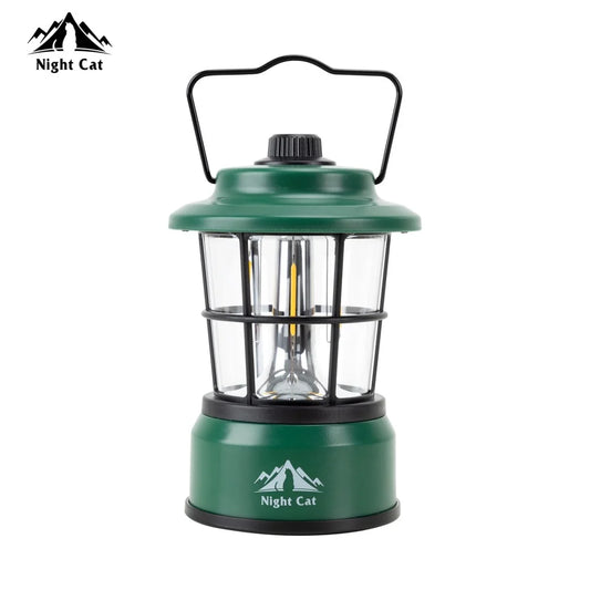 Night Cat LED Camping Lantern: Portable Outdoor Light for Camping Hiking Fishing Picnic Emergency 4xAA Battery Powered (Not Included)