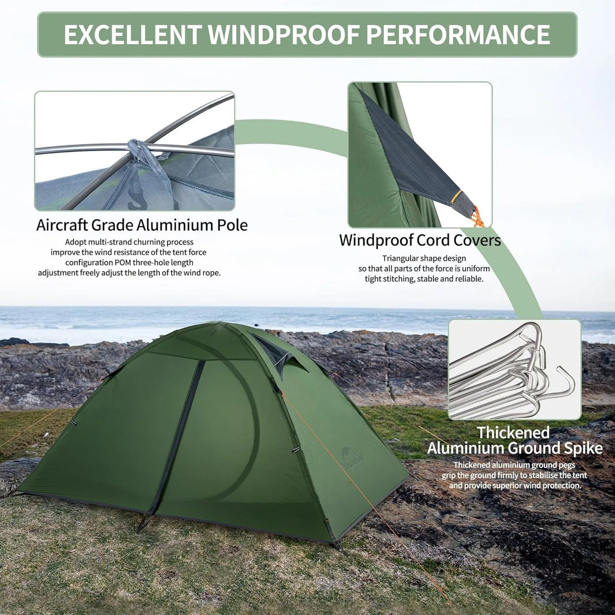 Naturehike 20D Ultralight Tent 2 Person PU4000mm Waterproof Trekking Tents Hiking Backpacking Shelter Tent Travel Tent
