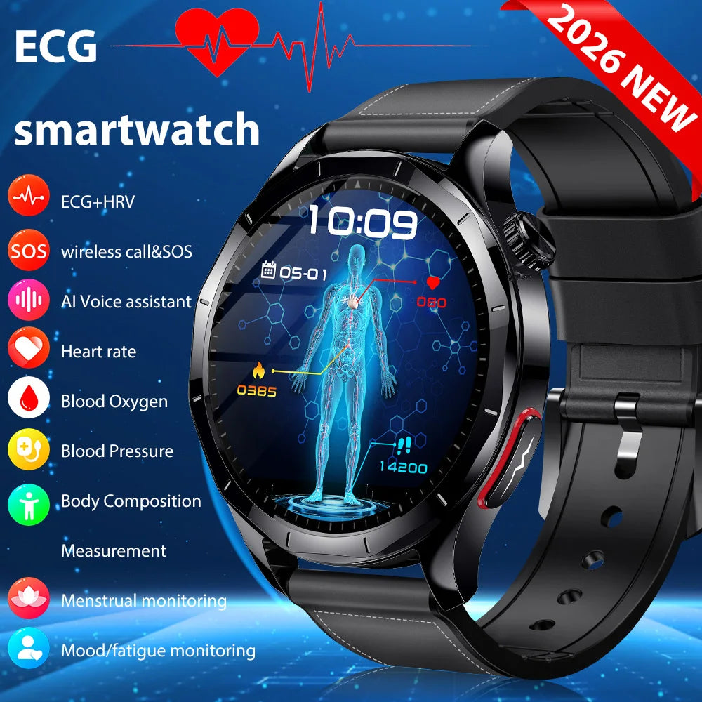 Marsyu ECG+PPG Health Diagnosis Smart watch Men Women sapphire Clock Uric Acid Lipid BP Heart rate Tracker Sports Smart Watch