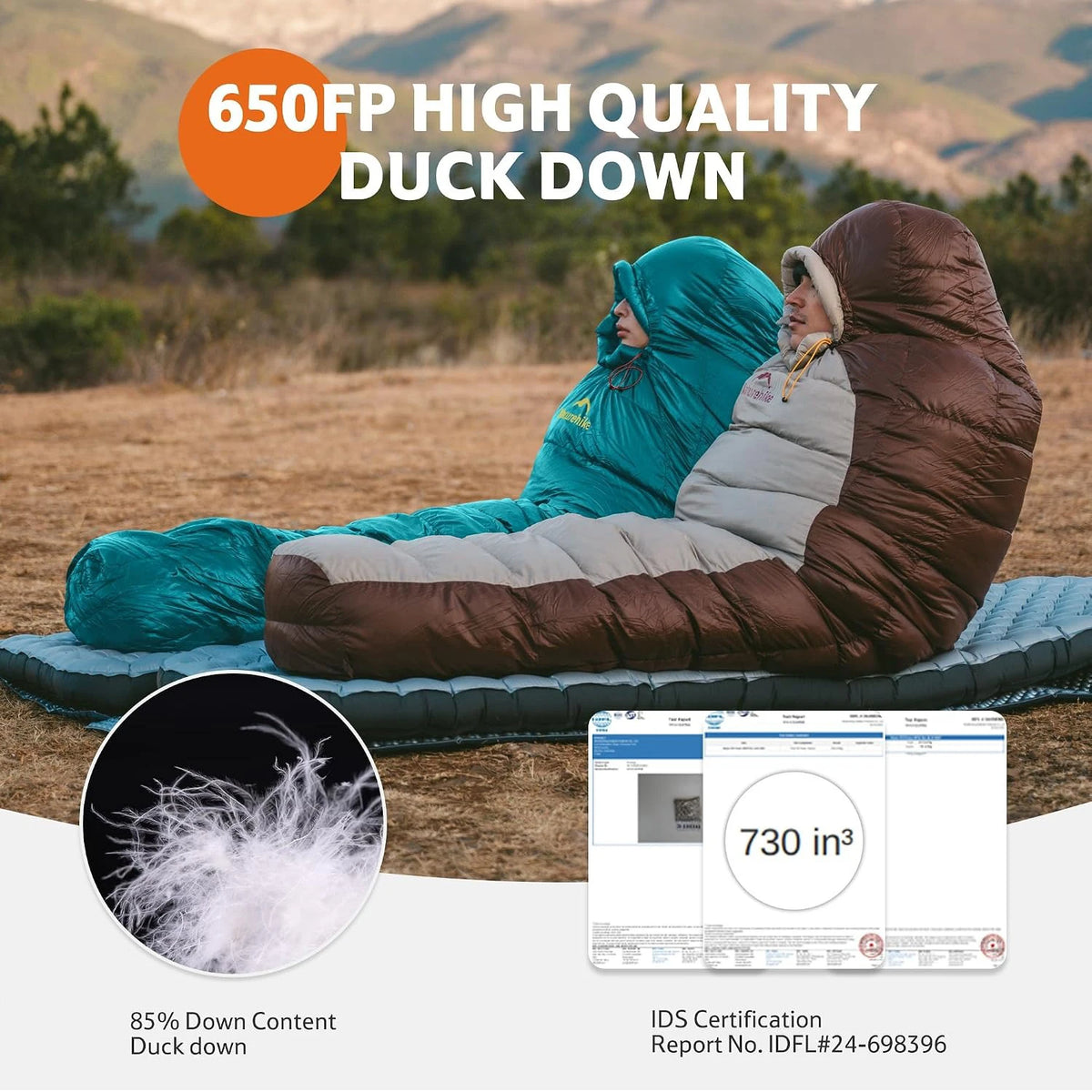 Naturehike Upgraded SP400 650FP Ultralight Sleeping Bag Camping Travel Hiking Duck Down Mummy Sleeping Bags for Winter Autumn