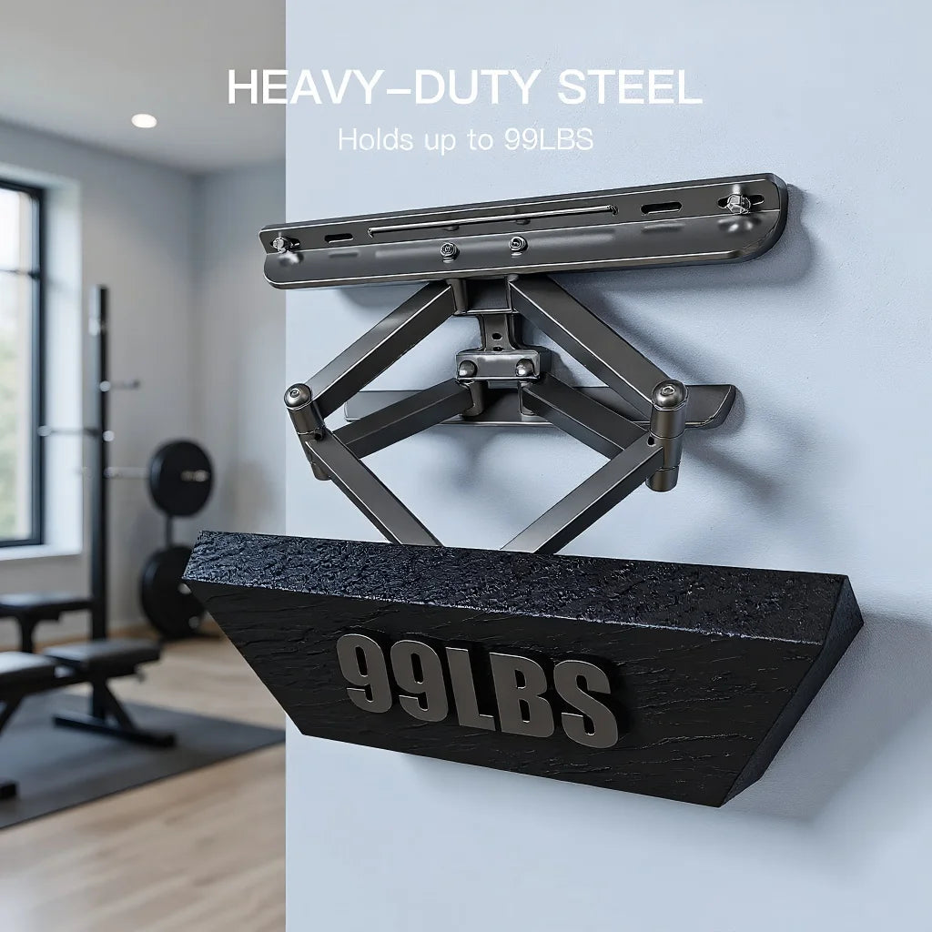 Full Motion TV Wall Mount for Most 32-65 inch TVs up to 99 lbs, TV Mount with Dual Articulating Arms Tilt Swivel Extension Leveling, Max VESA 400x400mm, Fits 12"/16" Wood Studs