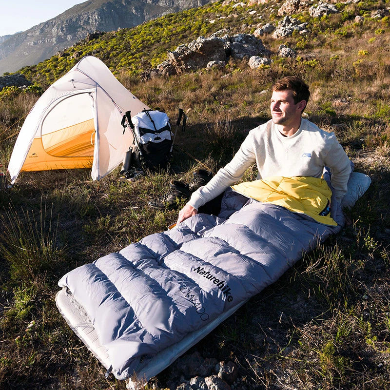 Naturehike CW400/CW700 Ultralight 650FP Duck Down Sleeping Bag 4 Seasons Compact Portable Sleeping Bag for Outdoor Hiking Travel Winter Warm Down Sleeping Bag