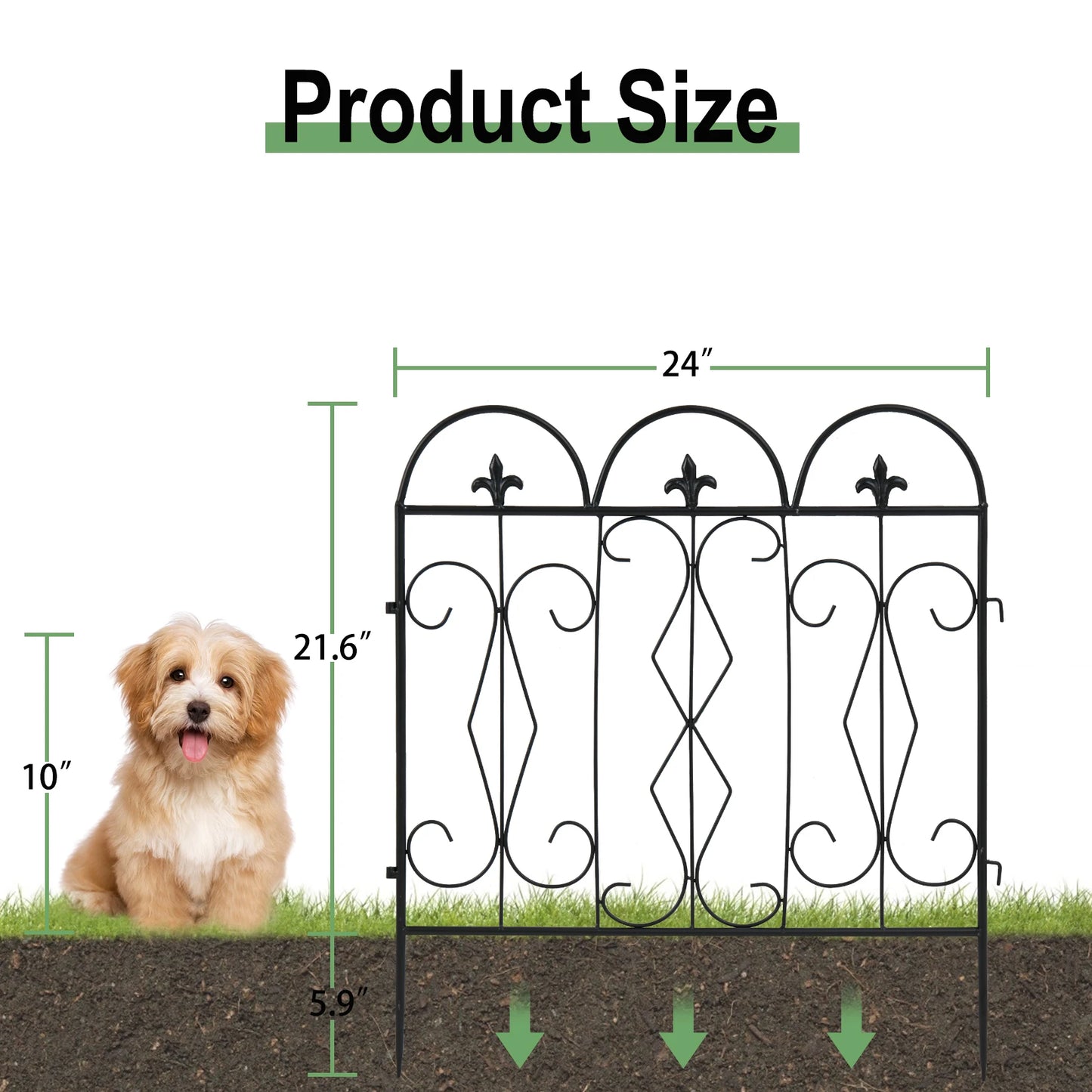 5 Pieces Outdoor Rustproof Metal Garden Border  Fence Landscape Wire Fencing