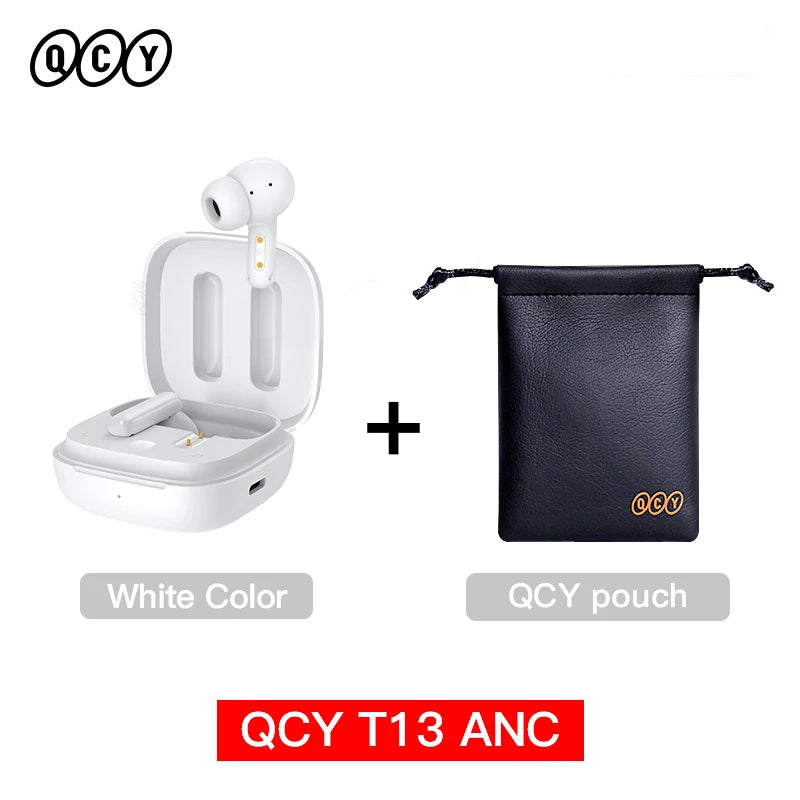 QCY T13 ANC Wireless Earphones Bluetooth 5.3 TWS ANC Noise Cancellation Headphone 4 Mics ENC Headset In-Ear Handfree Earbuds