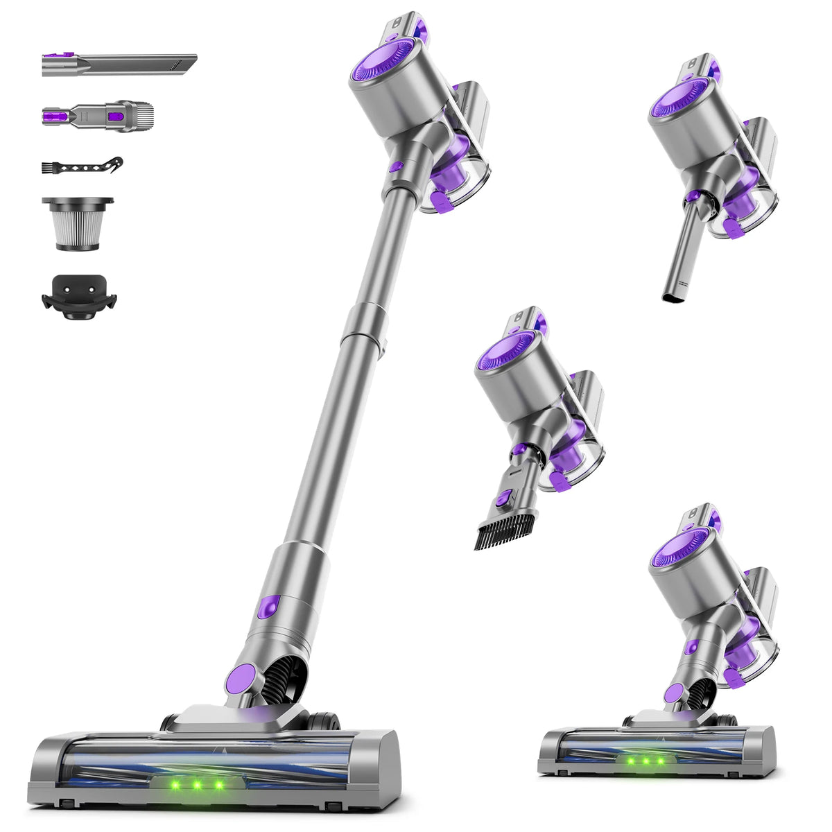 Honki 78KPa Powerful Cordless Vacuum Cleaner LED Display 45Mins Self Standing Stick Vacuum 1.5L Large Dust Cup for Pet Hair Carpet Floor