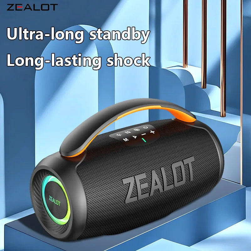 ZEALOT-P11 Bluetooth Speaker 50W Wireless Party Speaker with Bluetooth 5.4 Stereo Sound Comfortable handle Controllable Lightin Portable For Outdoors Long Battery Life
