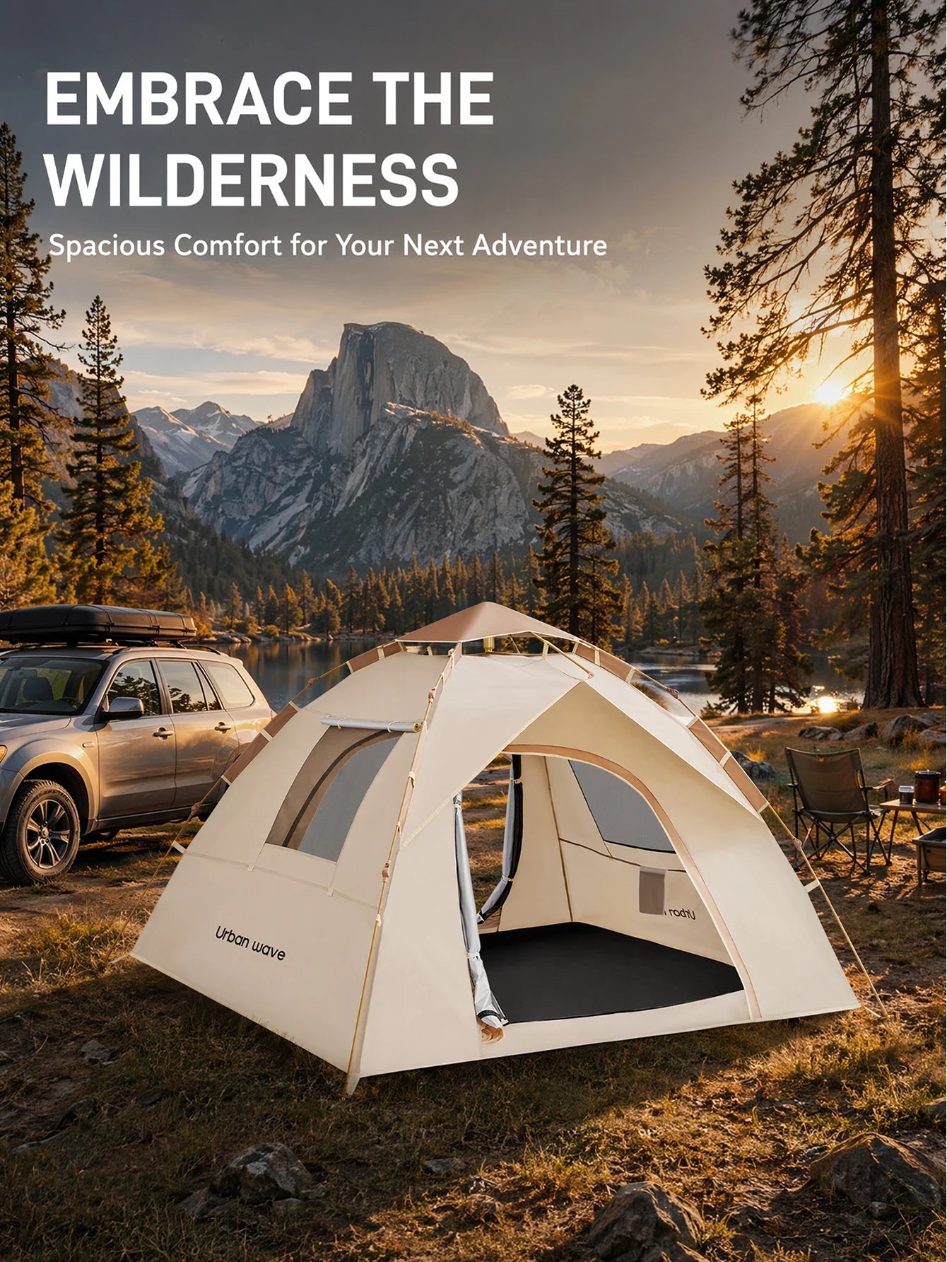 Automatic Pop-up Camping Tent, Windproof, Sunproof, and Waterproof, Suitable for Park Camping Trips, Wilderness Hiking and Adventure, Beach Family Vacations, Portable and Foldable, the Perfect Holiday Gift.