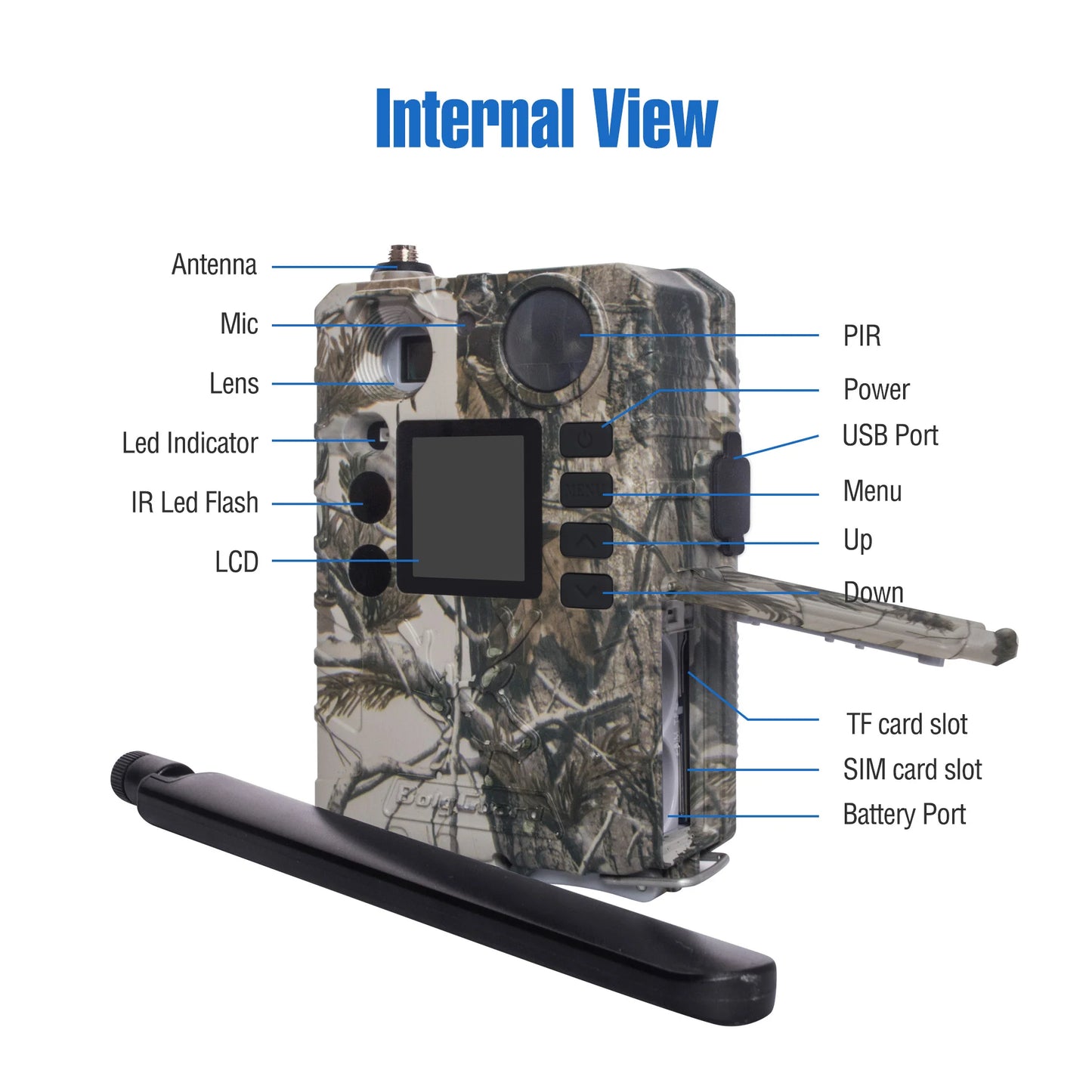 BolyGuard BG310-M Cellular Trail Hunting Camera 4G Wireless 18MP/720P Black IR 940nm Invisible Outdoor Wildlife Security Camera