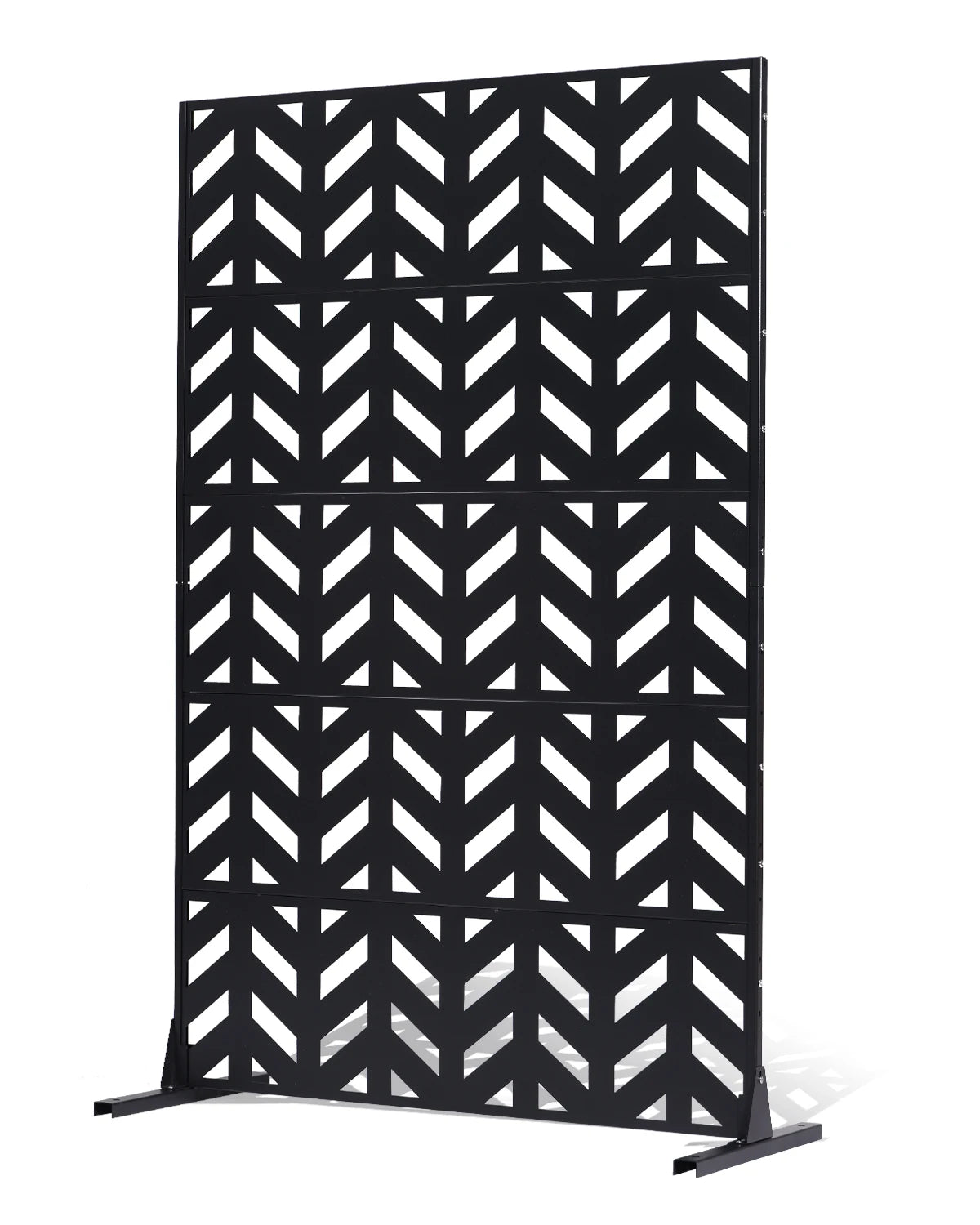 VEVOR Metal Privacy Screen Outdoor Privacy Screens 5-Panel Decorative Garden Steel Privacy Fence with Stand for Balcony Patio