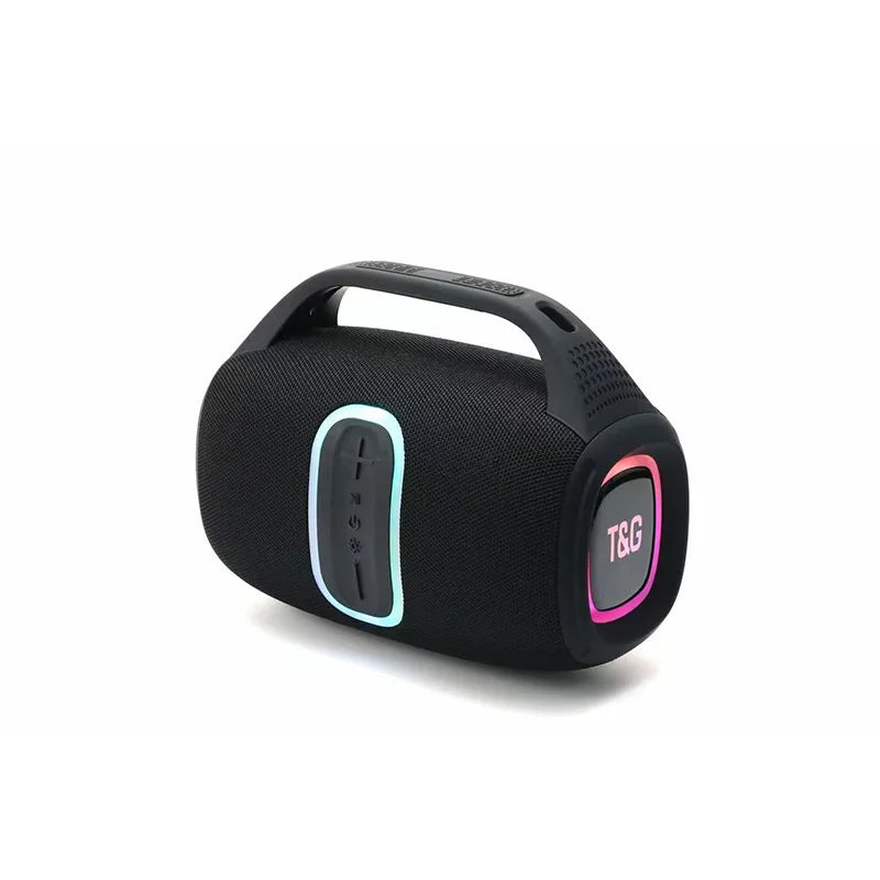 T&G Portable Bluetooth Wireless Speaker 24W HD Stereo Sound Colorful LED Lights IPX4 Waterproof 3600mAh Battery Outdoor Speake