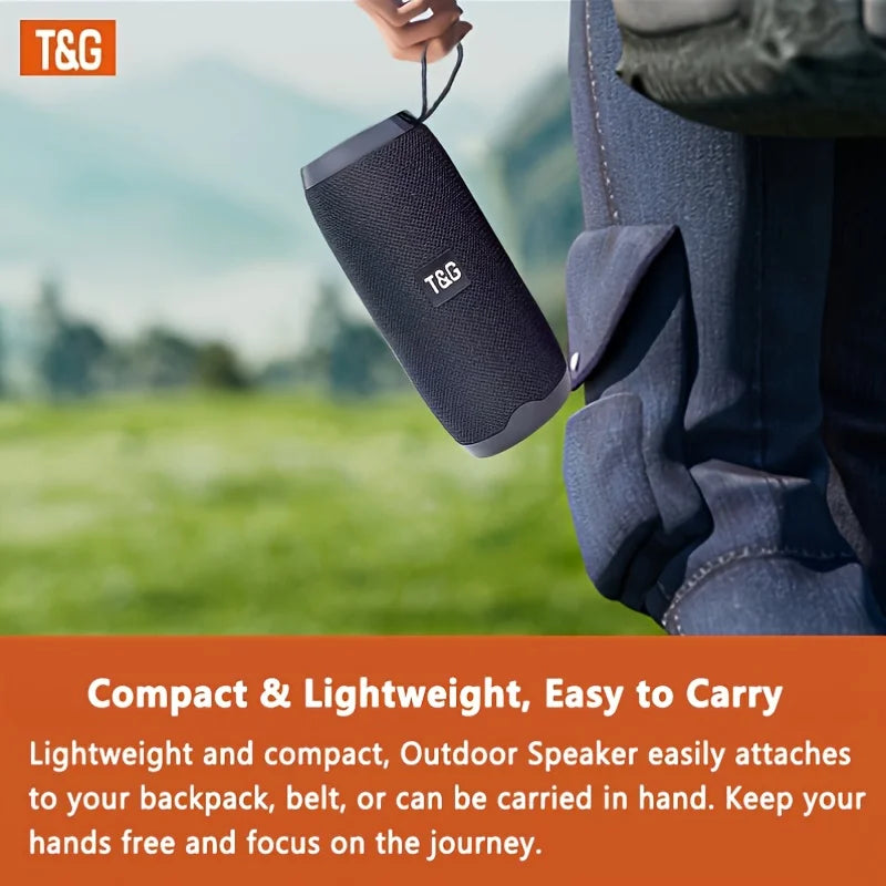 TG new outdoor wireless speaker, music box, portable strap, stereo sound effect, built-in microphone, TWS, USB-C, suitable for camping, swimming pool, beach, garden
