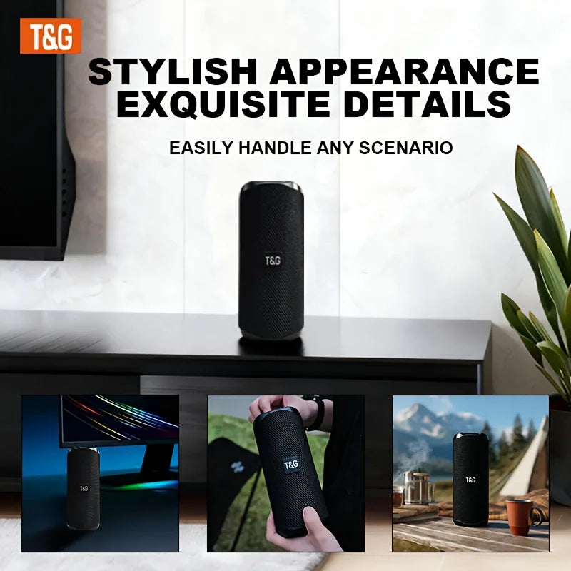 TG468 Upgraded Bluetooth Portable Speaker, High Definition Stereo Sound, Support TF Card USB AUX Bluetooth Playback, Portable Audio Device for Home Entertainment, Camping, Travel, Outdoor Party