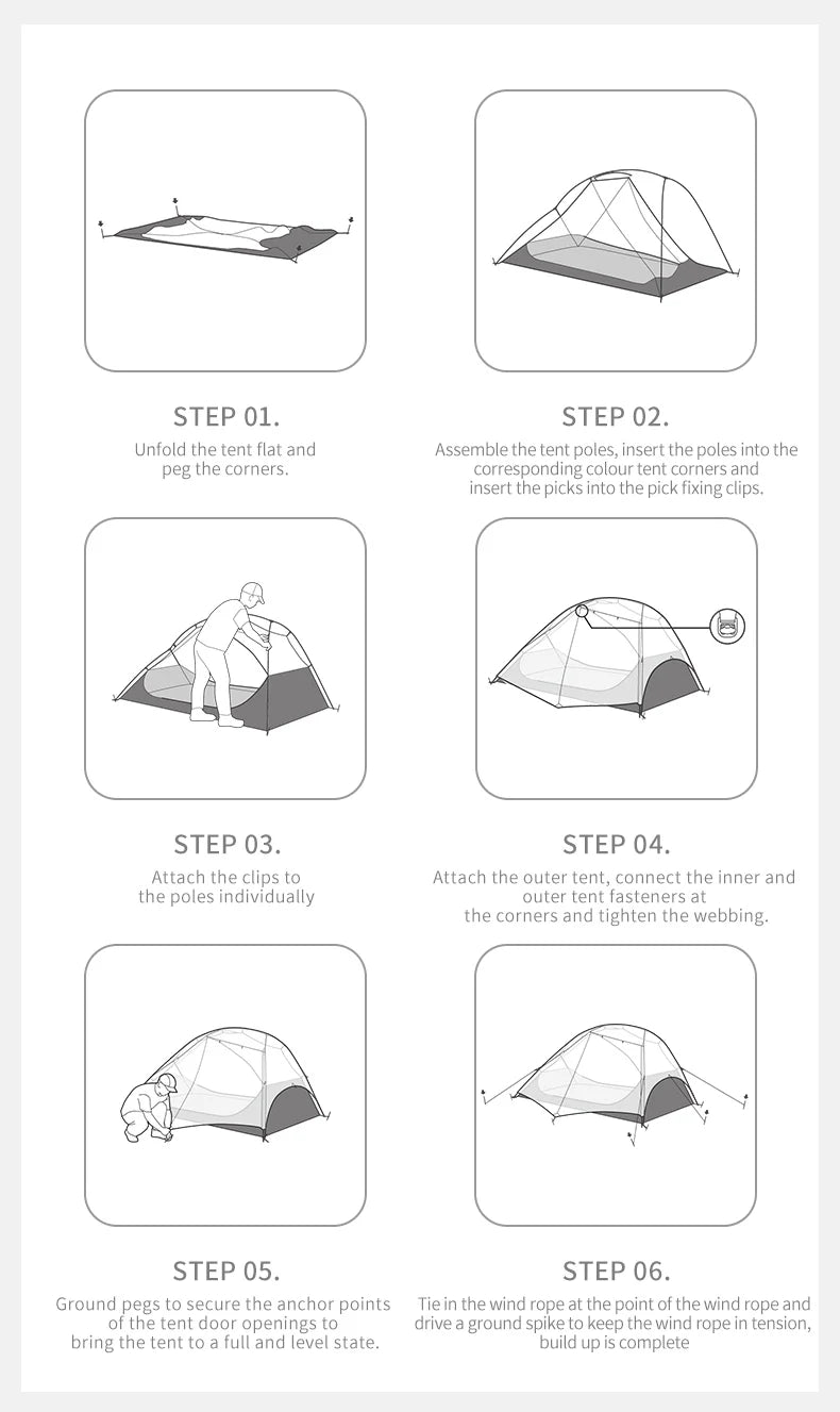 Naturehike Star River EXT Trekking Tent Compact 2 Person Ultralight Camping Tent Double Layer Waterproof 10D Nylon Overnight Tent