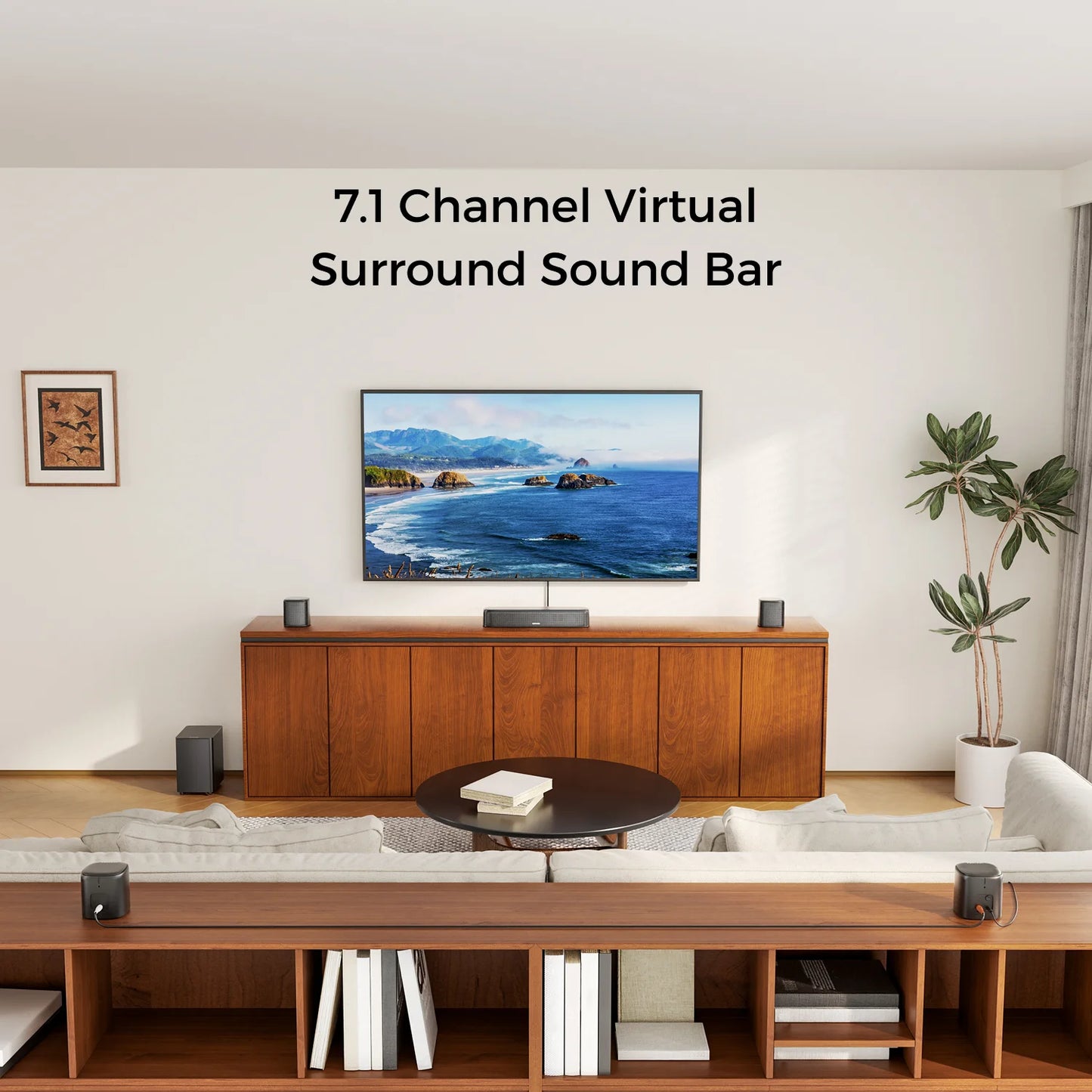 ULTIMEA 7.1 Channel Sound Bar System for TV with 4 Surround Speakers, App Controlled Virtual Surround Sound, Home Theater Audio