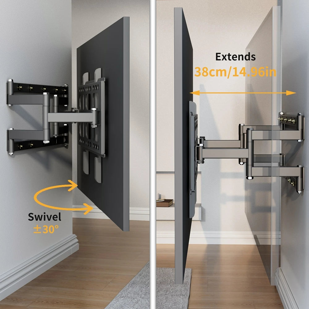 Full Motion Swivel TV Wall Mount Bracket for 40-85 Inches with Articulating Dual Arm
